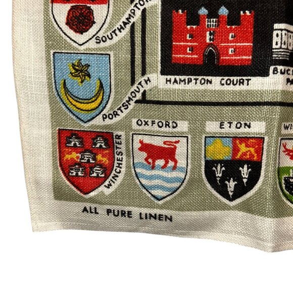 Map of Royal Britain NEW 100% LINEN tea dish towel POSTCARD PRINT - Picture 5 of 6